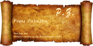 Popu Zulejka névjegykártya